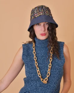 La Piscine Paris Bob en tweed multicolore Edward Achour*Femme Chapeaux, Bonnets & Casquettes
