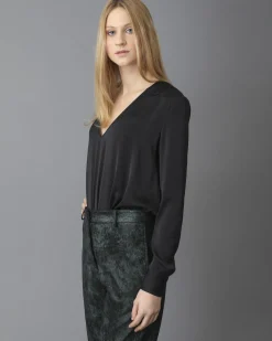 La Piscine Paris Body en jersey satiné col en V Guess*Femme Bodys