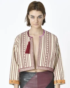 La Piscine Paris Boléro blanc écru rayé rouge Forte Forte*Femme Blousons & Vestes