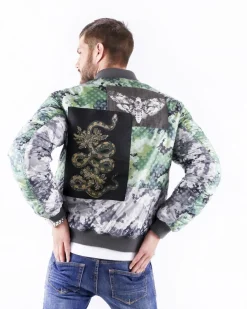 La Piscine Paris Bomber bicolore à logo John Richmond*Homme Blousons & Vestes