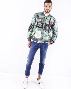 La Piscine Paris Bomber bicolore à logo John Richmond*Homme Blousons & Vestes