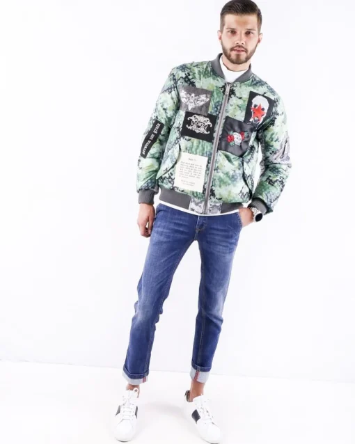 La Piscine Paris Bomber bicolore à logo John Richmond*Homme Blousons & Vestes