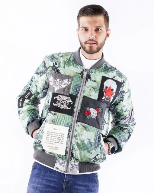 La Piscine Paris Bomber bicolore à logo John Richmond*Homme Blousons & Vestes