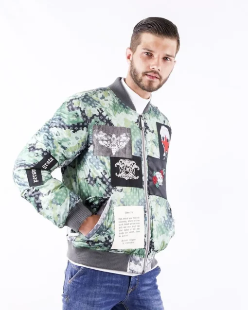 La Piscine Paris Bomber bicolore à logo John Richmond*Homme Blousons & Vestes