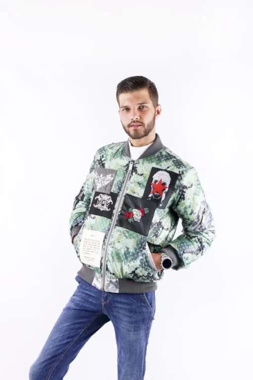 La Piscine Paris Bomber bicolore à logo John Richmond*Homme Blousons & Vestes