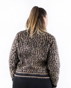La Piscine Paris Bomber en mohair beige à motif animal She's so*Femme Blousons & Vestes
