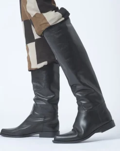 La Piscine Paris Bottes en cuir à talons plats Plein Sud*Femme Chaussures