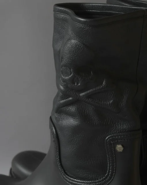 La Piscine Paris Bottes imperméables à empiècement en cuir Philipp Plein*Homme Chaussures