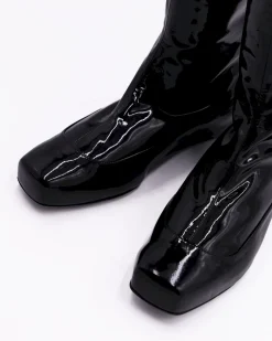 La Piscine Paris Bottes plates en cuir vernis Lanvin*Femme Chaussures