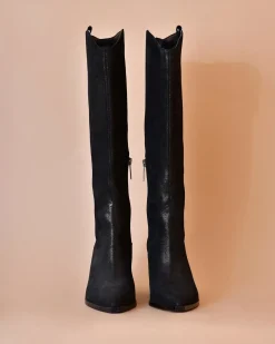 La Piscine Paris Bottes santiags en daim scintillant Liu JO*Femme Chaussures
