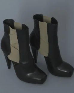La Piscine Paris Bottines à talon en cuir et empiècement Michetti Daniele*Femme Chaussures