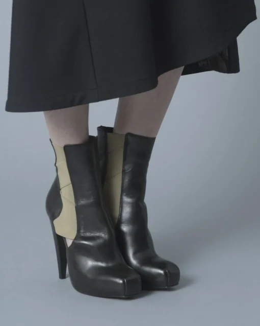 La Piscine Paris Bottines à talon en cuir et empiècement Michetti Daniele*Femme Chaussures