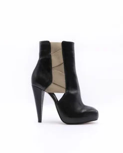 La Piscine Paris Bottines à talon en cuir et empiècement Michetti Daniele*Femme Chaussures