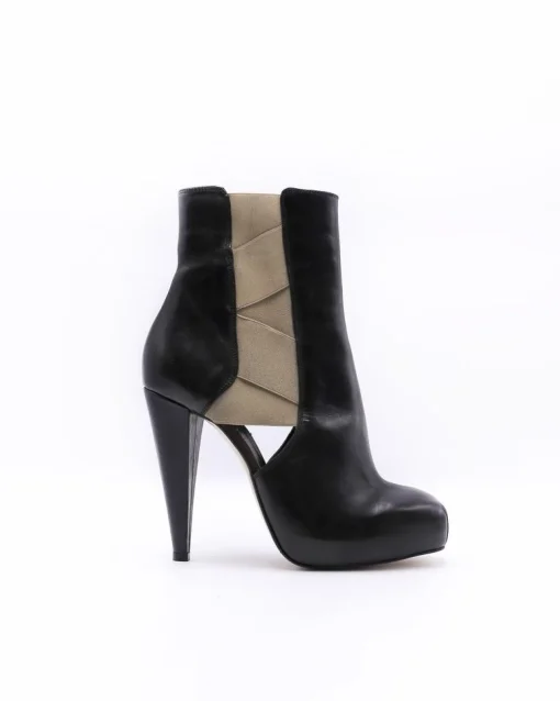 La Piscine Paris Bottines à talon en cuir et empiècement Michetti Daniele*Femme Chaussures