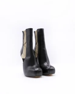 La Piscine Paris Bottines à talon en cuir et empiècement Michetti Daniele*Femme Chaussures