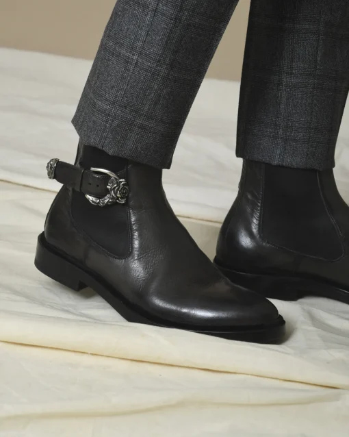 La Piscine Paris Bottines en cuir à boucle Raparo*Homme Chaussures
