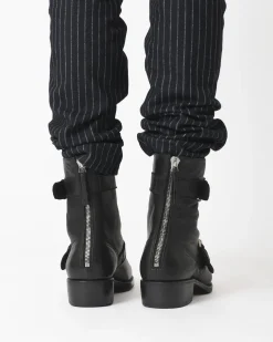 La Piscine Paris Bottines en cuir avec des Boucles en argent Premiata*Homme Chaussures