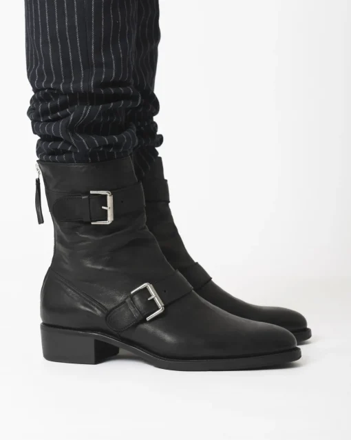 La Piscine Paris Bottines en cuir avec des Boucles en argent Premiata*Homme Chaussures