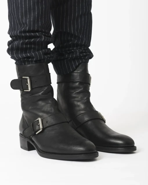 La Piscine Paris Bottines en cuir avec des Boucles en argent Premiata*Homme Chaussures
