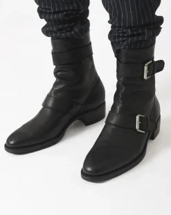 La Piscine Paris Bottines en cuir avec des Boucles en argent Premiata*Homme Chaussures