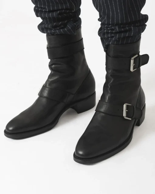 La Piscine Paris Bottines en cuir avec des Boucles en argent Premiata*Homme Chaussures