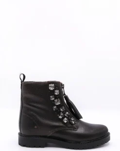 La Piscine Paris Bottines en cuir effet métallisé agrémenté de bijoux Wild Won*Femme Chaussures