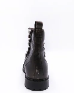 La Piscine Paris Bottines en cuir effet métallisé agrémenté de bijoux Wild Won*Femme Chaussures