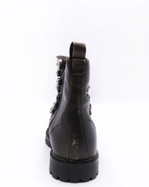 La Piscine Paris Bottines en cuir effet métallisé agrémenté de bijoux Wild Won*Femme Chaussures