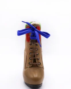 La Piscine Paris Bottines en cuir lisse à lacets bleus et empiècements en daim Dsquared*Femme Chaussures