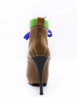 La Piscine Paris Bottines en cuir lisse à lacets bleus et empiècements en daim Dsquared*Femme Chaussures