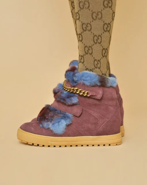 La Piscine Paris Bottines en daim et fourrure Serafini*Femme Chaussures