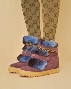 La Piscine Paris Bottines en daim et fourrure Serafini*Femme Chaussures
