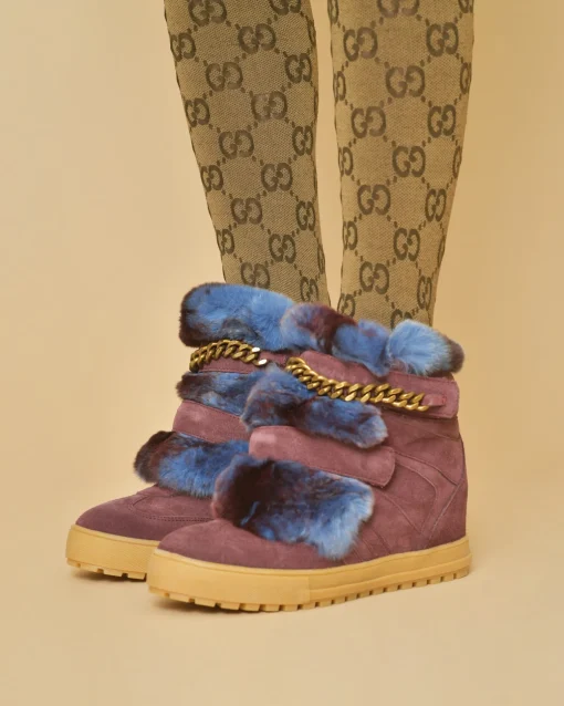 La Piscine Paris Bottines en daim et fourrure Serafini*Femme Chaussures