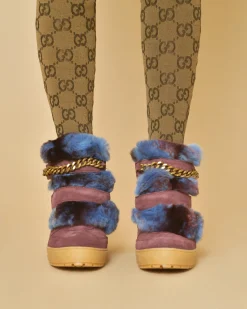 La Piscine Paris Bottines en daim et fourrure Serafini*Femme Chaussures