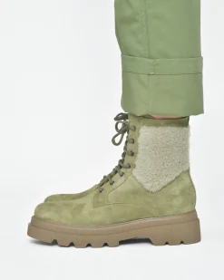 La Piscine Paris Bottines en daim et fourrure Voile Blanche*Femme Chaussures