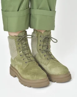 La Piscine Paris Bottines en daim et fourrure Voile Blanche*Femme Chaussures