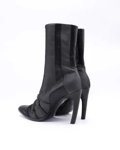La Piscine Paris Bottines en tissu serge à empiècement en cuir Plein Sud*Femme Chaussures