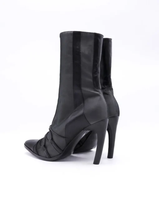 La Piscine Paris Bottines en tissu serge à empiècement en cuir Plein Sud*Femme Chaussures