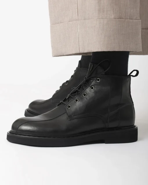 La Piscine Paris Bottines es à lacets et à surpiqûres en cuir Premiata*Homme Chaussures