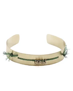 La Piscine Paris Bracelet de largeur moyenne e à détails en fils vert Polder*Femme Bijoux