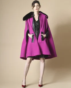 La Piscine Paris Cape en laine et cachemire à finitions en cuir Emilio Pucci*Femme Manteaux