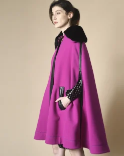 La Piscine Paris Cape en laine et cachemire à finitions en cuir Emilio Pucci*Femme Manteaux