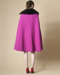 La Piscine Paris Cape en laine et cachemire à finitions en cuir Emilio Pucci*Femme Manteaux