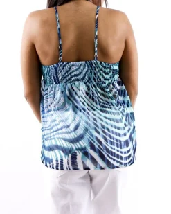 La Piscine Paris Caraco en mousseline imprimé Paradis Blanc*Femme Tops