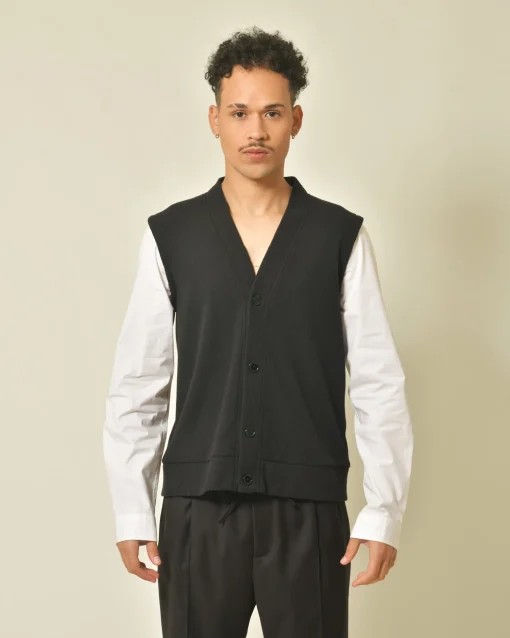 La Piscine Paris Cardigan à empiècement Daniele Alessandrini*Homme Pulls & Gilets