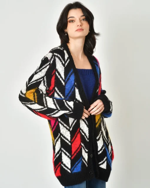 La Piscine Paris Cardigan à motif zigzag Saint Laurent*Femme Pulls & Cardigans