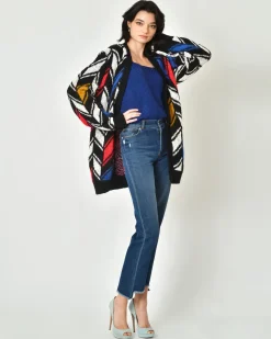 La Piscine Paris Cardigan à motif zigzag Saint Laurent*Femme Pulls & Cardigans