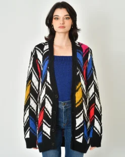 La Piscine Paris Cardigan à motif zigzag Saint Laurent*Femme Pulls & Cardigans