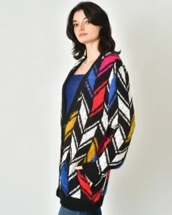 La Piscine Paris Cardigan à motif zigzag Saint Laurent*Femme Pulls & Cardigans