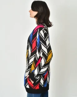 La Piscine Paris Cardigan à motif zigzag Saint Laurent*Femme Pulls & Cardigans